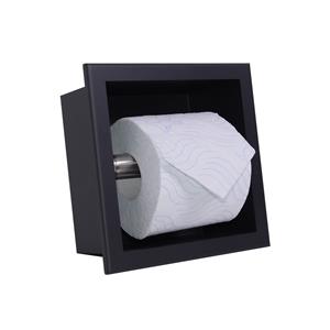 Boss & Wessing Inbouw Toiletrolhouder  Mat Zwart