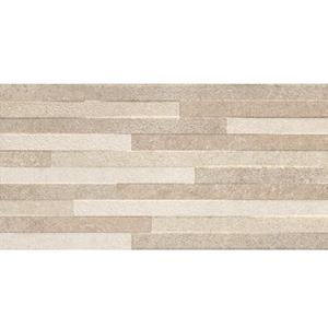 Jabo Tegelsample:  Wandtegel Pierre Taupe Decor 30x60 gerectificeerd