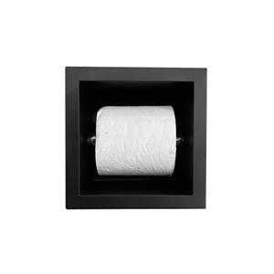 Sanilux Toiletrolhouder  Inbouw Mat Zwart 13.5x13x12 cm