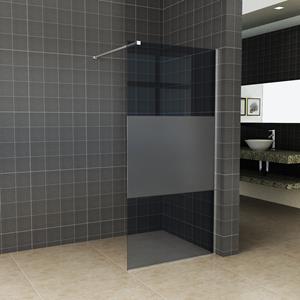 Boss & Wessing BWS Inloopdouche Pro Line Rookglas met Middenband 100x200 8mm Nano Coating Chroom Profiel en Stang