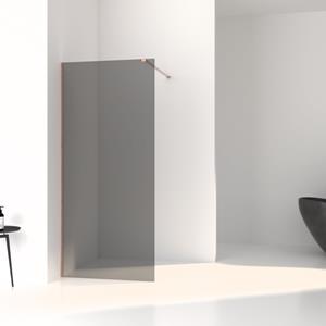 Boss & Wessing Inloopdouche  Slim Rookglas Anti-Kalk Coating Brushed Copper Profiel (alle maten)
