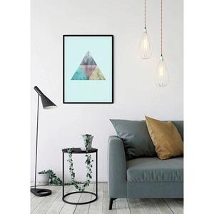 Komar Poster Triangles top blue Hoogte: 50 cm