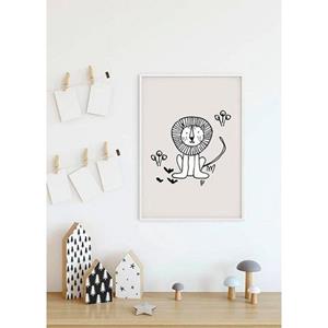 Komar Poster Scribble Lion Hoogte: 50 cm