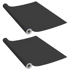 Möbelfolien Selbstklebend 2 Stk. Schwarz 500x90 Cm Pvc