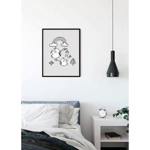 Komar Poster Scribble Birdy Hoogte: 40 cm