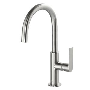 Tres Wastafelmengkraan  Loft Colors 1-Hendel Uitloop Gebogen 20 cm Rond RVS