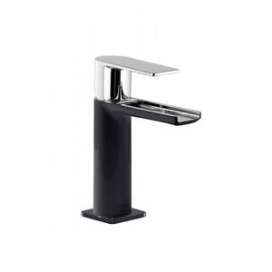 Tres Wastafelmengkraan  Loft Colors 1-hendel Waterval Uitloop 10.4 cm Rond Zwart Chroom