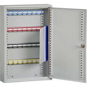 Schlüsselschrank, 32 Haken, HxBxT 450 x 300 x 80 mm, lichtgrau