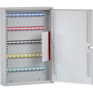 Sleutelkast, 50 haken, h x b x d = 550 x 380 x 80 mm, lichtgrijs