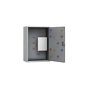 EUROKRAFTbasic Sleutelkast, lichtgrijs RAL 7035, h x b x d = 550 x 380 x 205 mm, voor 180 haken