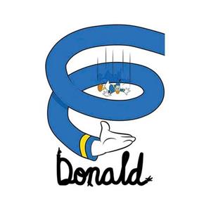 Komar Poster Donald Duck spiraal Hoogte: 50 cm