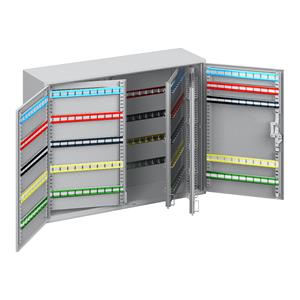 EUROKRAFTbasic Sleutelkast, met 2 deuren, compleet met sleutelhangers, 600 haken, h x b x d = 550 x 730 x 205 mm