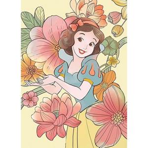 Komar Poster Snow white Flowers Hoogte: 50 cm