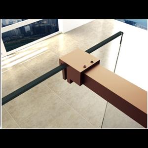 Boss & Wessing BWS Inloopdouche Pro Line Rookglas 80x200 Nano Coating Geborsteld Messing Koper Profiel en Stang