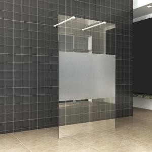 Boss & Wessing BWS Vrijstaande Inloopdouche Pro Line Middenband met Twee Stabilisatiestangen Mat Wit (5 varianten)