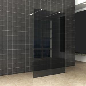 Boss & Wessing BWS Vrijstaande Inloopdouche Pro Line Rookglas met Twee Stabilisatiestangen Mat Wit (5 varianten)
