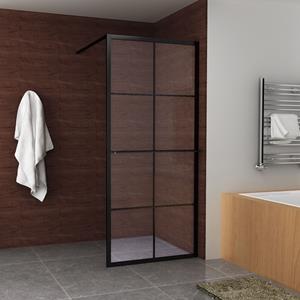 Boss & Wessing BWS Inloopdouche Met Handdoekbeugel 120x200cm 10mm NANO Coating Zwart