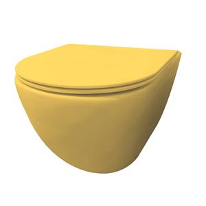 Best Design Wandcloset Morrano Rimfree Blinde Bevestiging incl Zitting Mat Geel