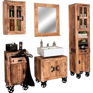 BÃ¤der-Set Rustic 1 Hochschrank, 1 Unterschrank, 1 Spiegel, 1 kleiner Schrank