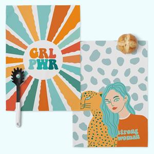 Aware Set van 2 theedoeken Girl Power | 