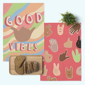 Aware Set van 2 theedoeken Good Vibes | 