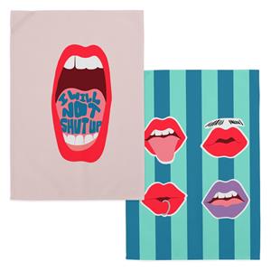 Aware Set van 2 theedoeken Lips | 