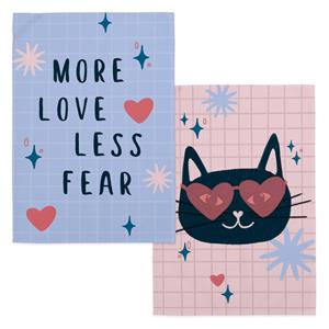 Aware Set van 2 theedoeken Meow Love | 
