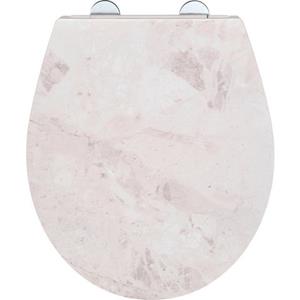 WENKO WC-Sitz White Marble, mit Relief, aus antibakteriellem Duroplast