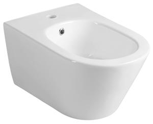 Sapho Avva wandbidet met overloop en kraangat wit