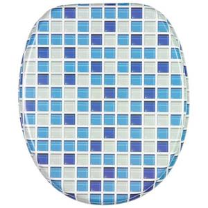 Sanilo Toiletzitting Mozaïek blauw met soft-closemechanisme
