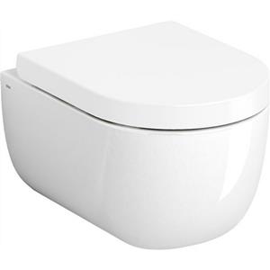 Clou Wandtoilet  Hammock 49cm Randloos Keramiek Glans Wit (Inclusief Zitting Met Deksel)