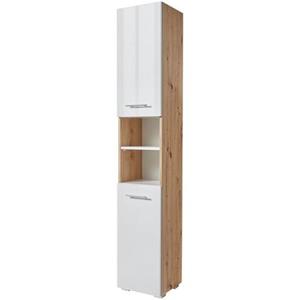 welltime Hochschrank "Agostino", Badezimmerschrank, BXH: 33x184 cm, weiß