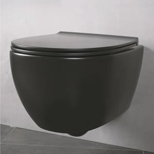 Globo Wandcloset  4 ALL 48x37 cm Rimless Mat Zwart (Exl. zitting)