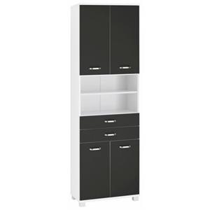 Schildmeyer Hoge kast Colli Breedte 60 cm, badkamerkast met metalen handgrepen, legplanken