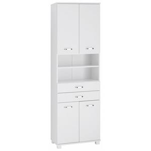 Schildmeyer Hoge kast Colli Breedte 60 cm, badkamerkast met metalen handgrepen, legplanken