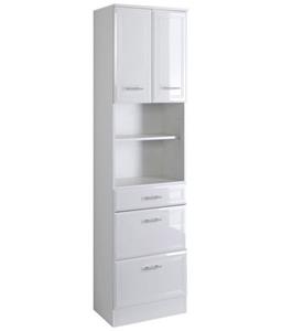 HELD MÖBEL Hoge kast Napels Breedte 50 cm, met hoogglansfronten en elegant freeswerk