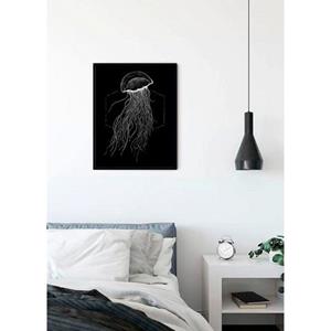 Komar Poster Jellyfish black Hoogte: 70 cm