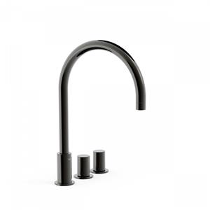 Badrandkraan  Study Exclusive Tweeknops Uitloop Gebogen 23 cm Metallic Zwart