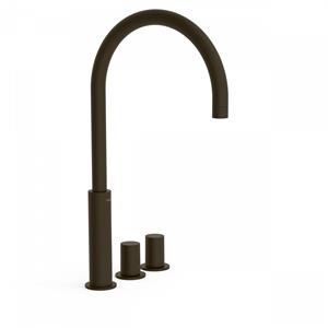 Wastafelmengkraan  Study Exclusive Tweeknops Uitloop Gebogen 29,5 cm Zwart Brons