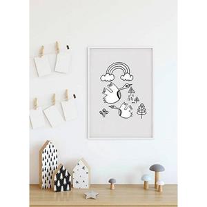 Komar Poster Scribble Birdy Hoogte: 40 cm