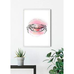 Komar Poster Crab Watercolor Hoogte: 50 cm