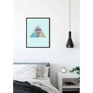 Komar Poster Triangles top blue Hoogte: 50 cm