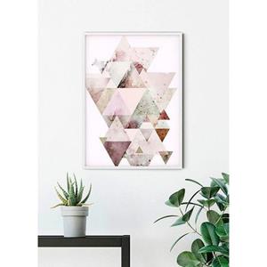 Komar Poster Triangles Red Hoogte: 40 cm