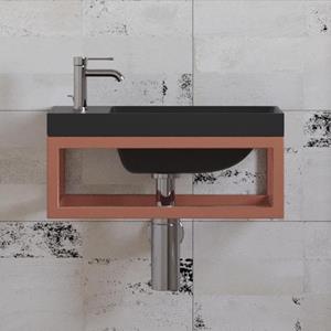 Boss & Wessing Fonteinset  Paris 40x22 cm met Mat Zwart Fontein Mat Koper