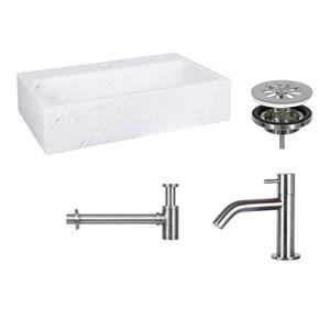 Differnz Fonteinset  Mix En Match Flat Marmer 38x24x7 cm (Keuze Uit 5 Kleuren Kranen)