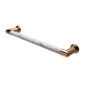 HD heating Elektrische Radiator Cascade 60x12 cm Bianco Carrara Venatino Marble / Unlacquered Brass