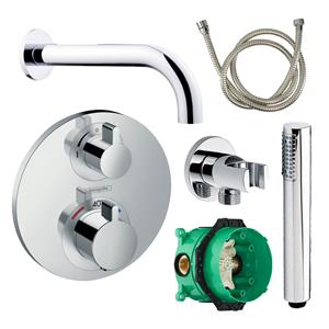 Hansgrohe Badkraanset  Ecostat Rond met Handdouche Chroom