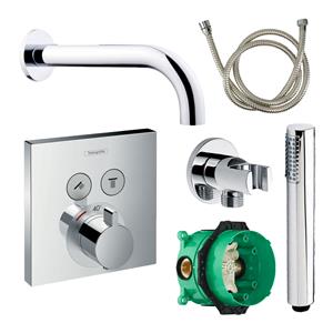 Hansgrohe Badkraanset  Select Vierkant met Handdouche Chroom