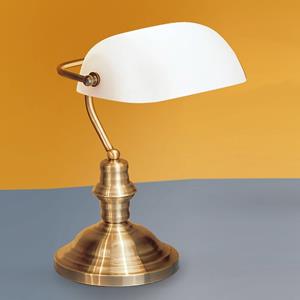ORION Tafellamp Onella in bankierstijl, opaal