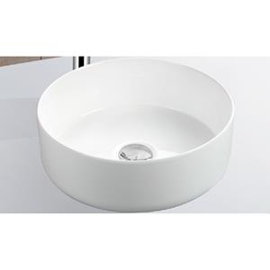 Boss & wessing Waskom  Opbouw Keramiek Rond 36x36x12 cm Wit